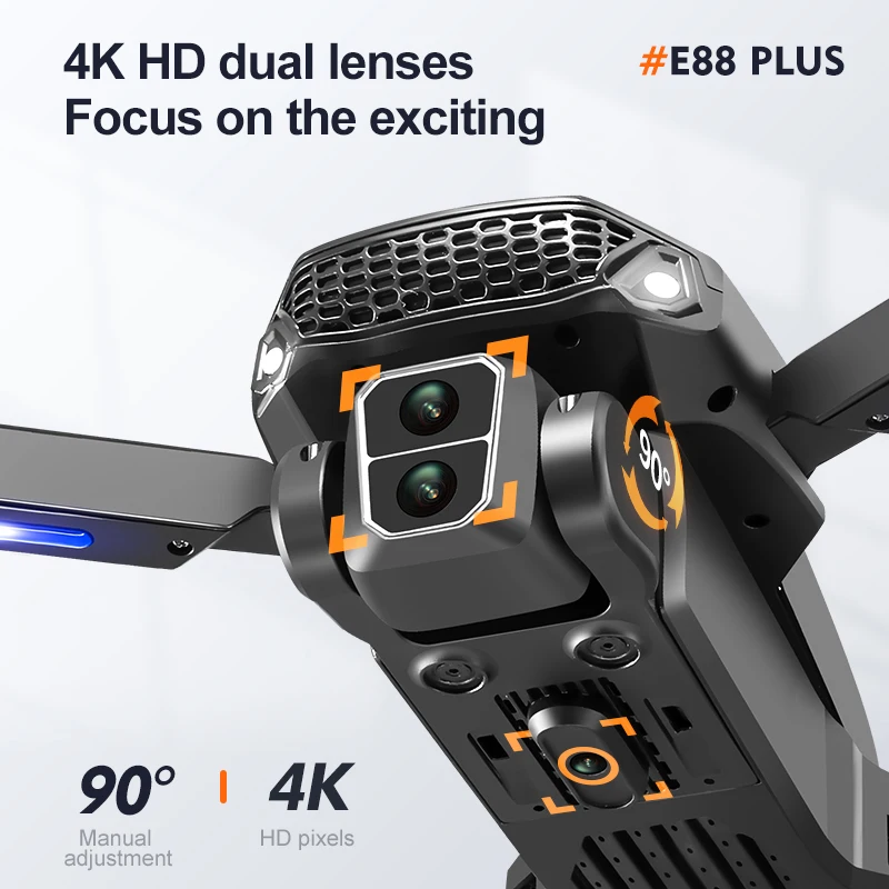 New E88 Plus Quadcopter Drone: - Drone Lidar ulasan dan harga