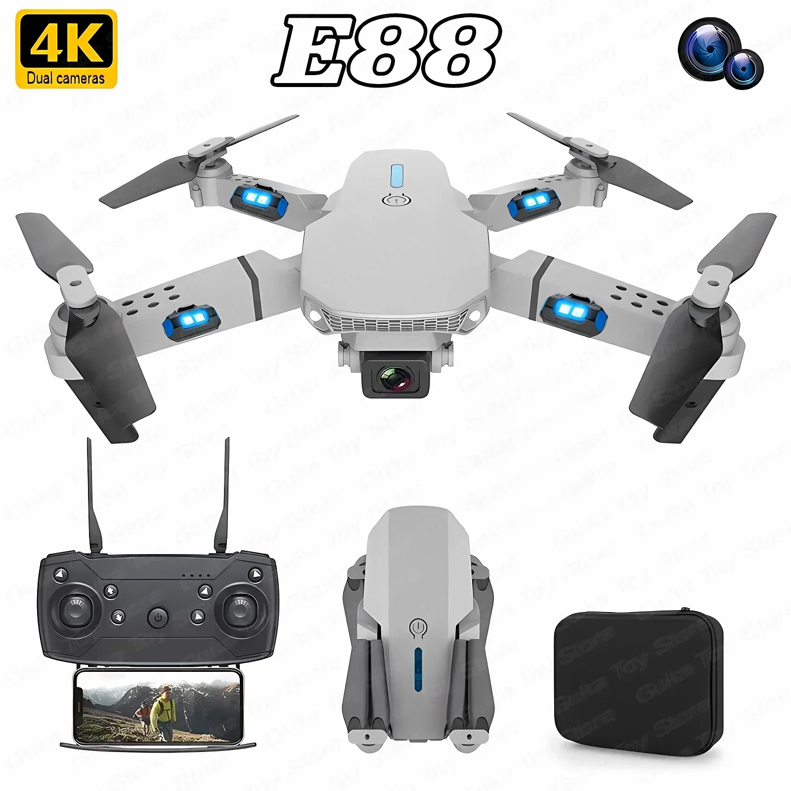E88 Pro WIFI FPV Drone Wide An - Drone Lidar ulasan dan harga