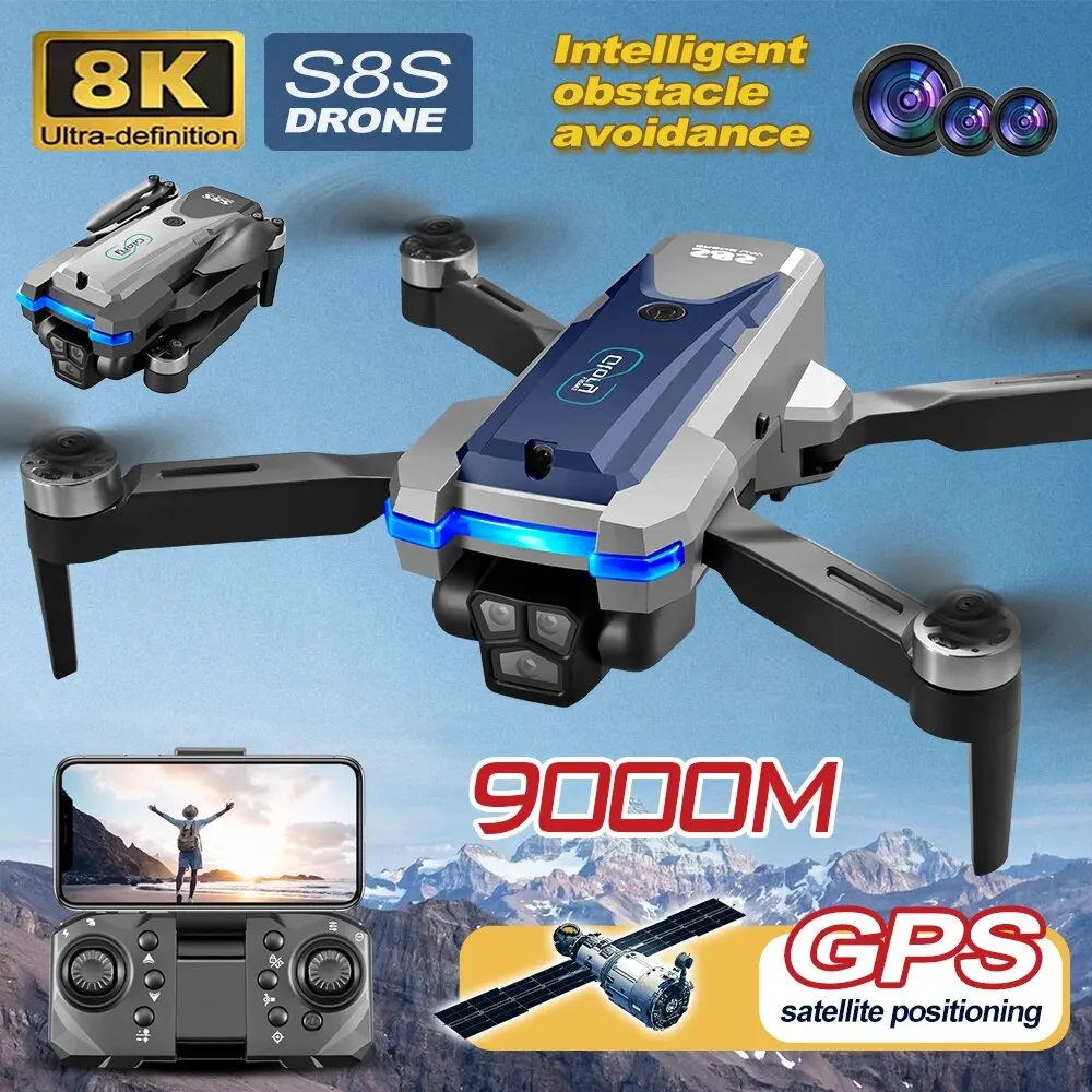 S8S GPS Drone 5G Wifi 8K HD Du - Drone Lidar ulasan dan harga